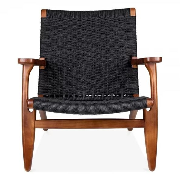 CH25 Lounge Chair Walnut, Black