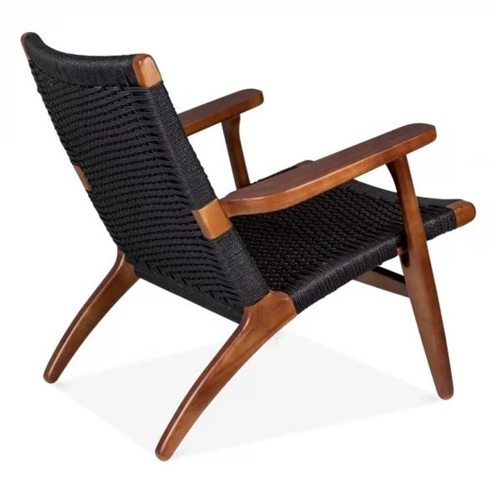 CH25 Lounge Chair Walnut, Black