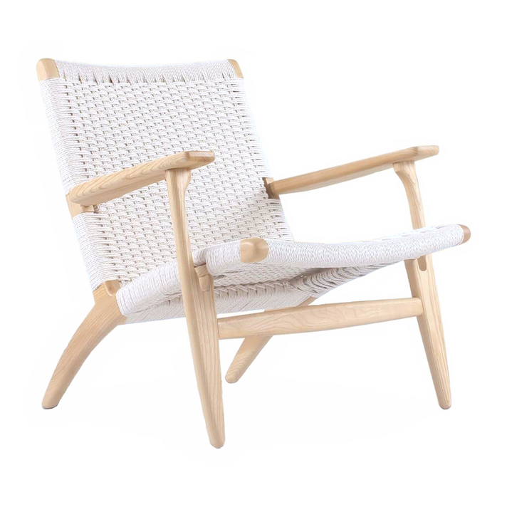 CH25 Lounge Chair Natural, White