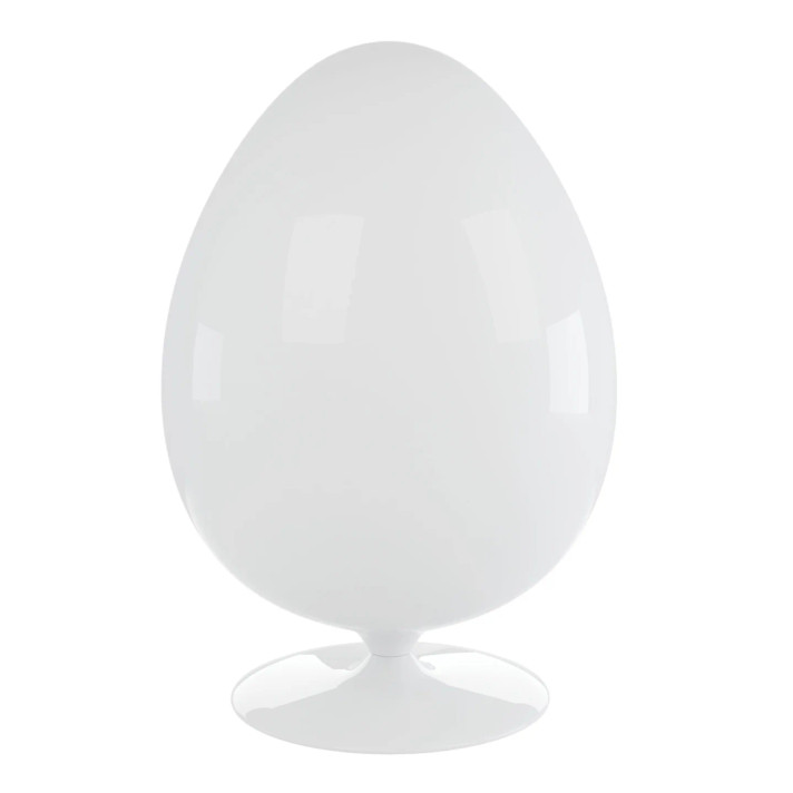 Easter Egg Chair, White Shell, Black Fabric