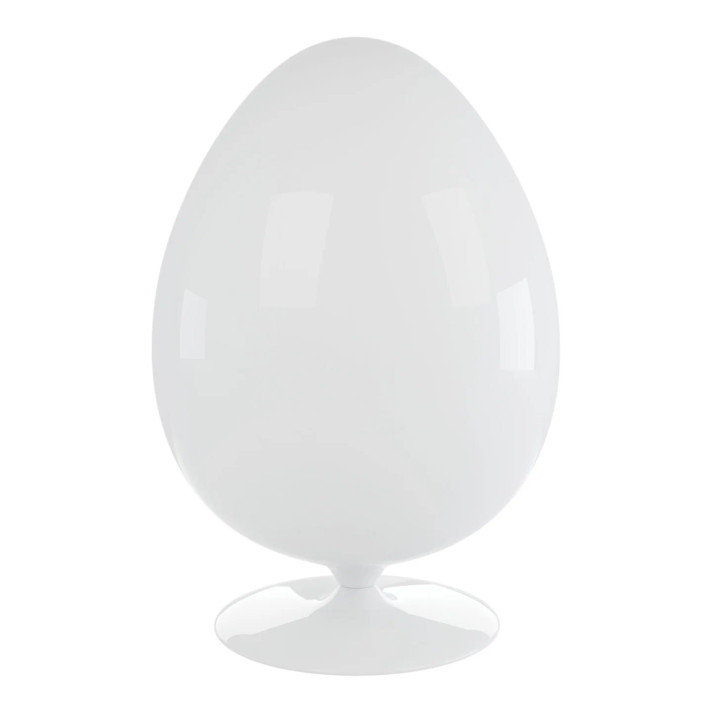 Easter Egg Chair, White Shell, Gray Fabric