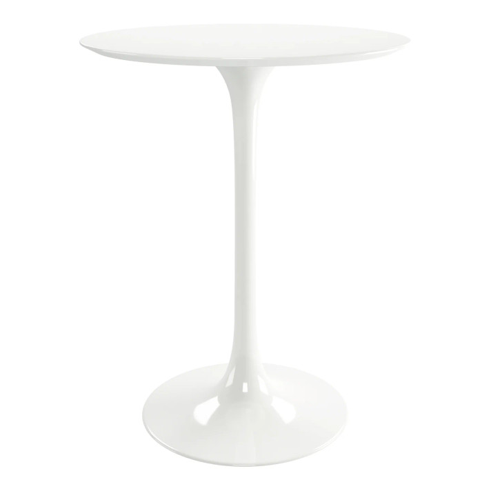 Pedestal Design Fiberglass Bar Table, White