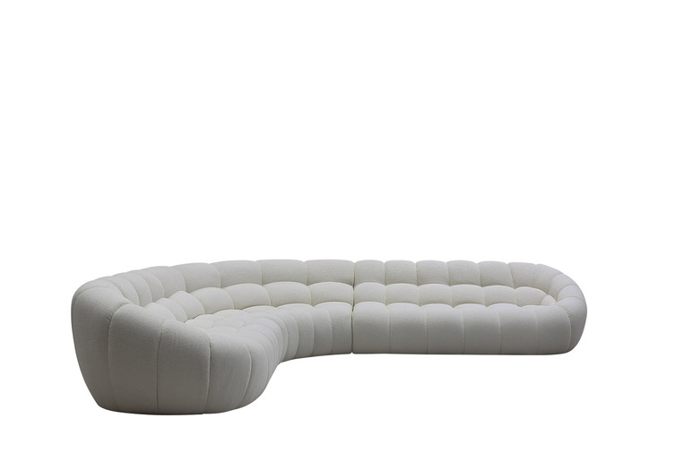 Yarrow Off White Curved Sectional Sofa