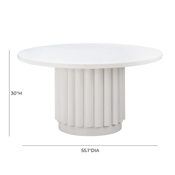 Cabo 55" White Round Dining Table