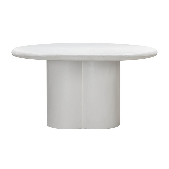 Elinor White Faux Plaster  Round Dining Table