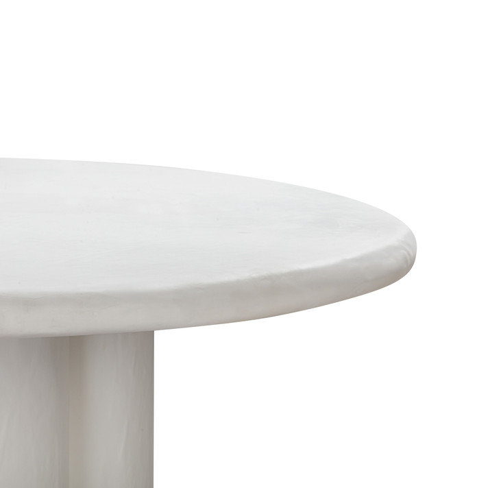 Elinor White Faux Plaster  Round Dining Table