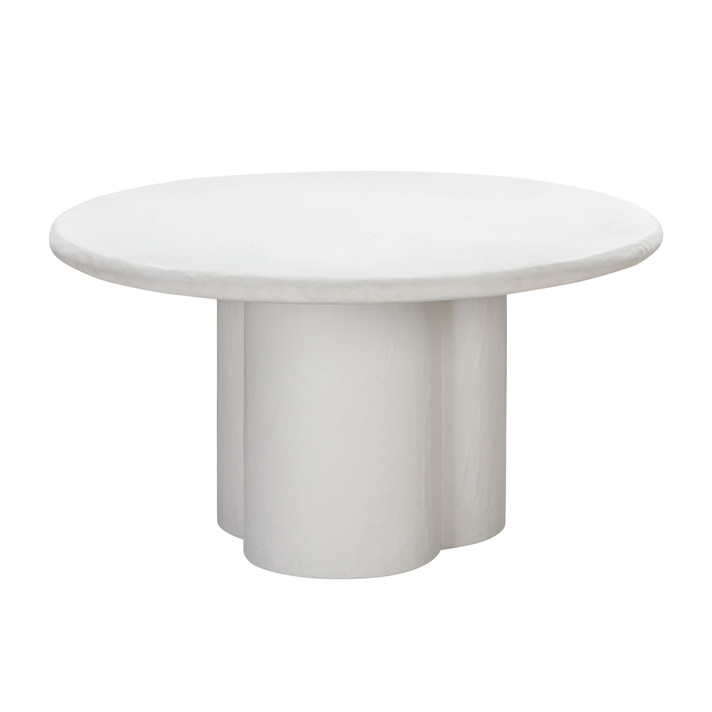 Elinor White Faux Plaster  Round Dining Table