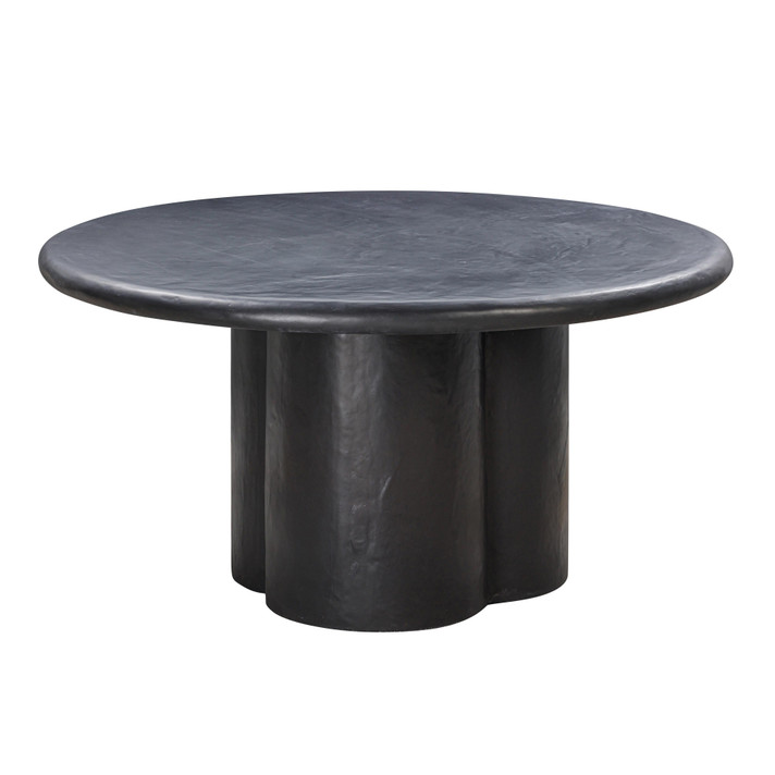 Elinor Black Faux Plaster  Round Dining Table