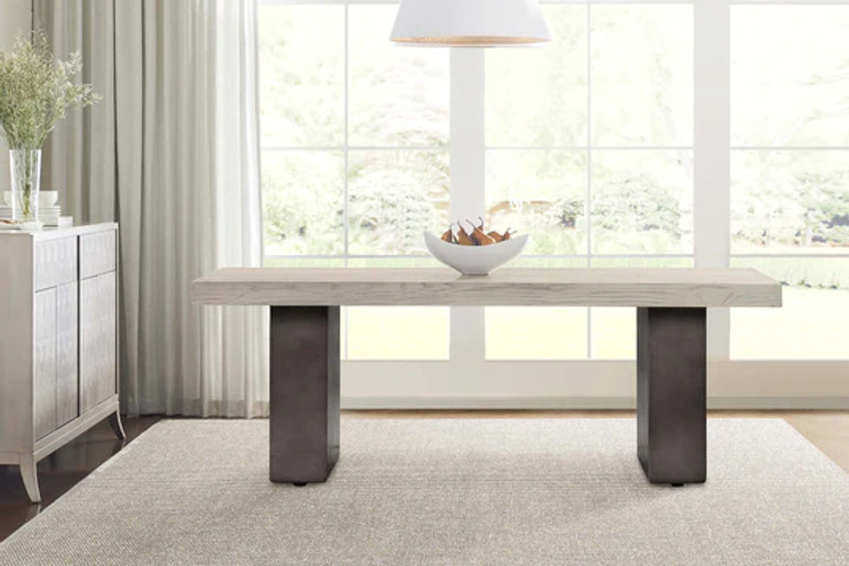 Courtney Concrete And Grey Oak Wood Dining Table