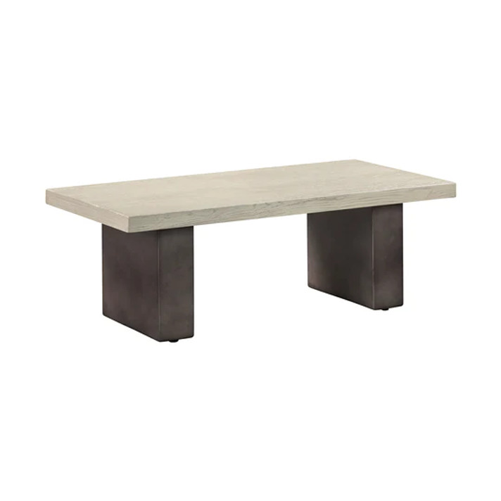 Courtney Concrete And Grey Oak Wood Dining Table