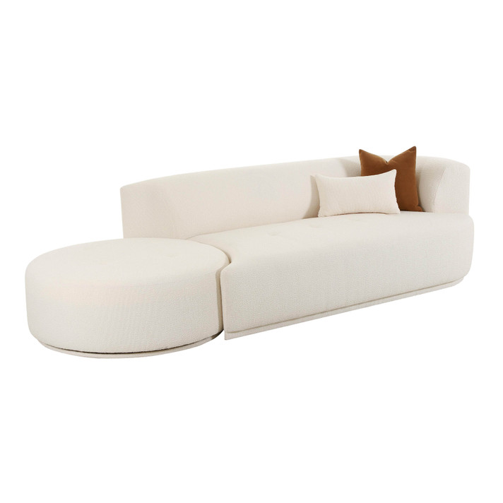 Mackie Cream Boucle 2-Piece Chaise Modular RAF Sofa