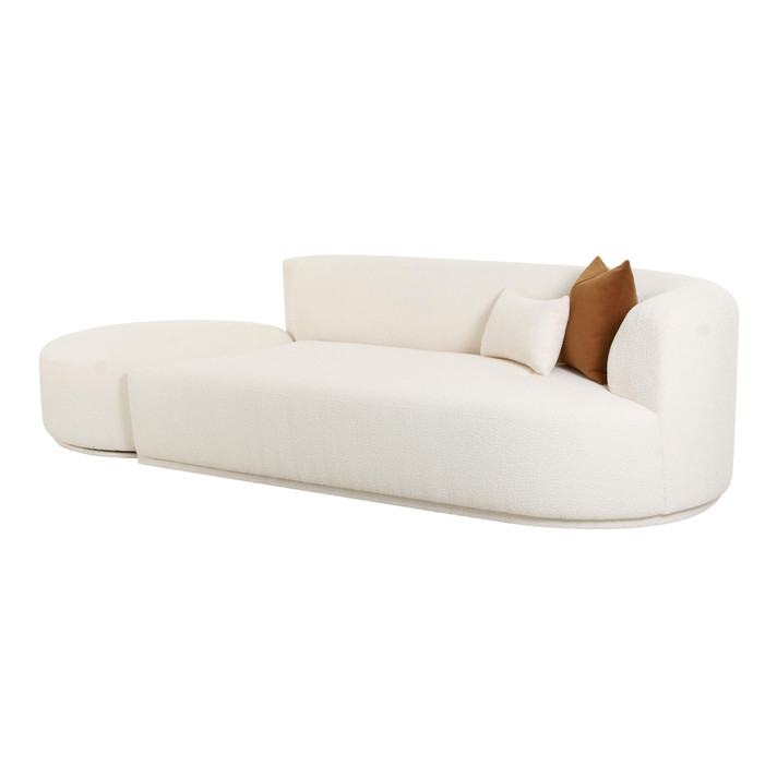 Mackie Cream Boucle 2-Piece Chaise Modular RAF Sofa