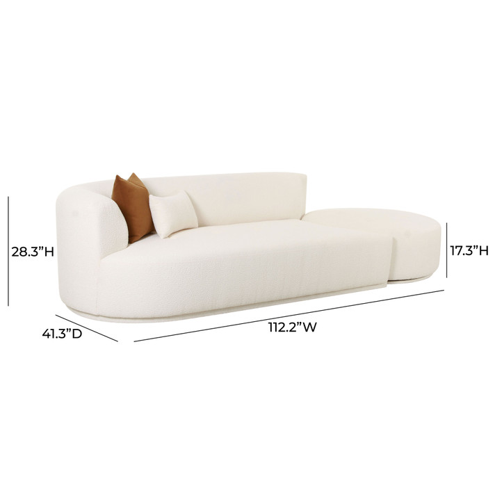 Mackie Cream Boucle 2-Piece Chaise Modular LAF Sofa