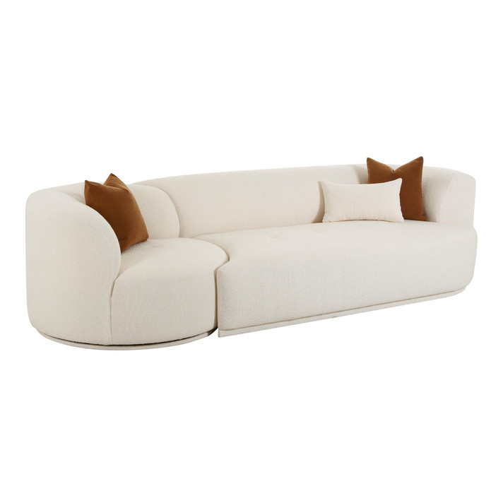 Mackie Cream Boucle 2-Piece Modular RAF Sofa