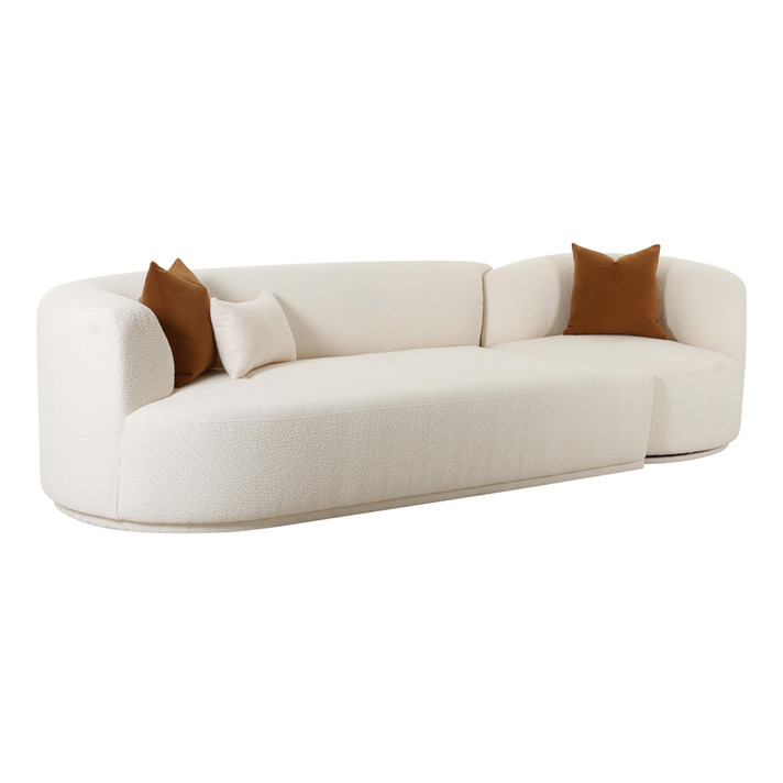 Mackie Cream Boucle 2-Piece Modular LAF Sofa