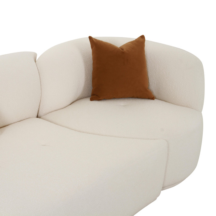 Mackie Cream Boucle 3-Piece Chaise Modular Sofa