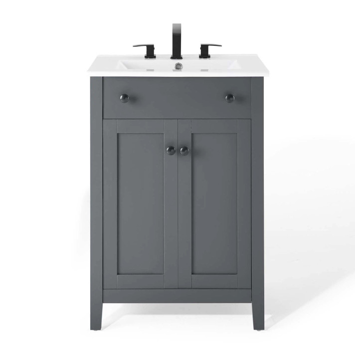 Morningside 24" Bathroom Vanity, Gray and White