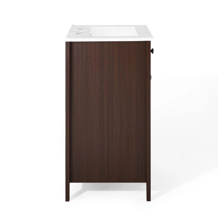 Morningside 24" Bathroom Vanity, Walnut and White