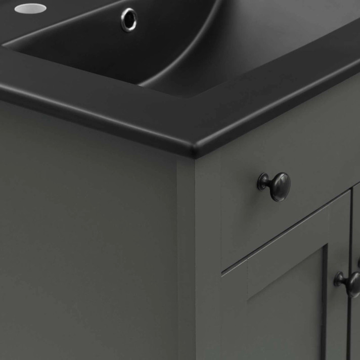 Morningside 24" Bathroom Vanity, Gray and Black