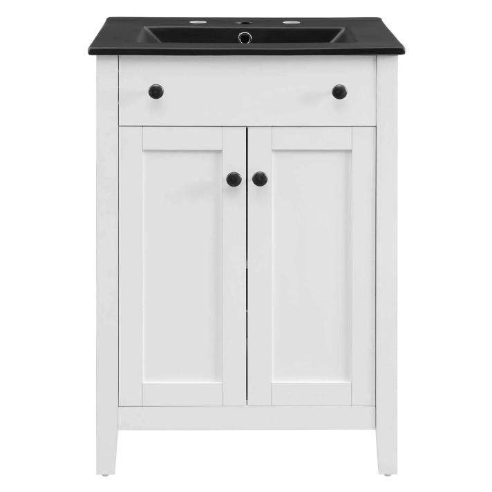 Morningside 24" Bathroom Vanity, White and Black