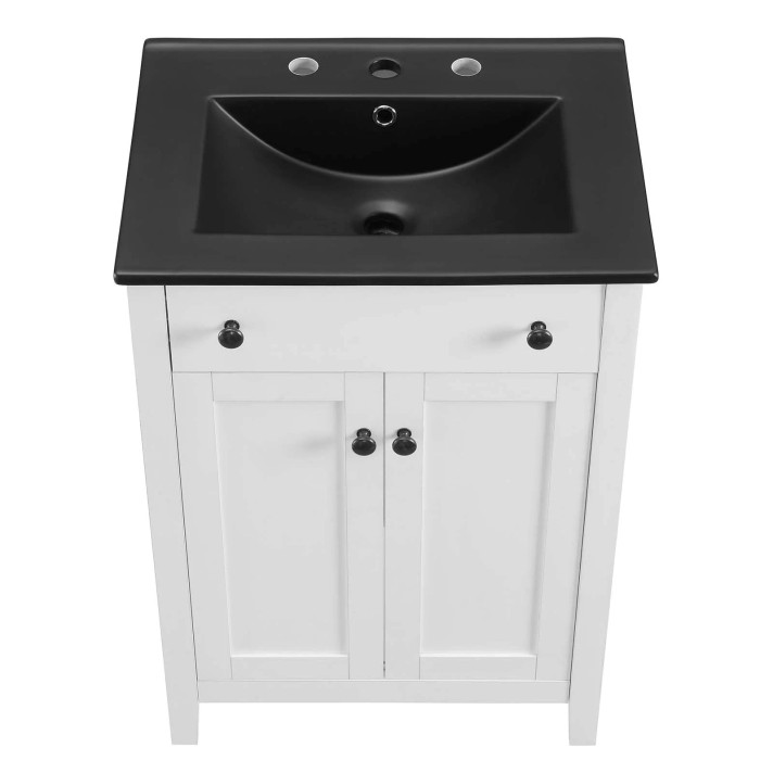 Morningside 24" Bathroom Vanity, White and Black