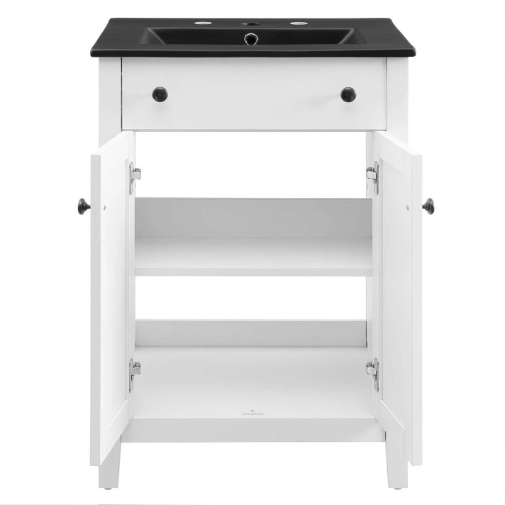 Morningside 24" Bathroom Vanity, White and Black