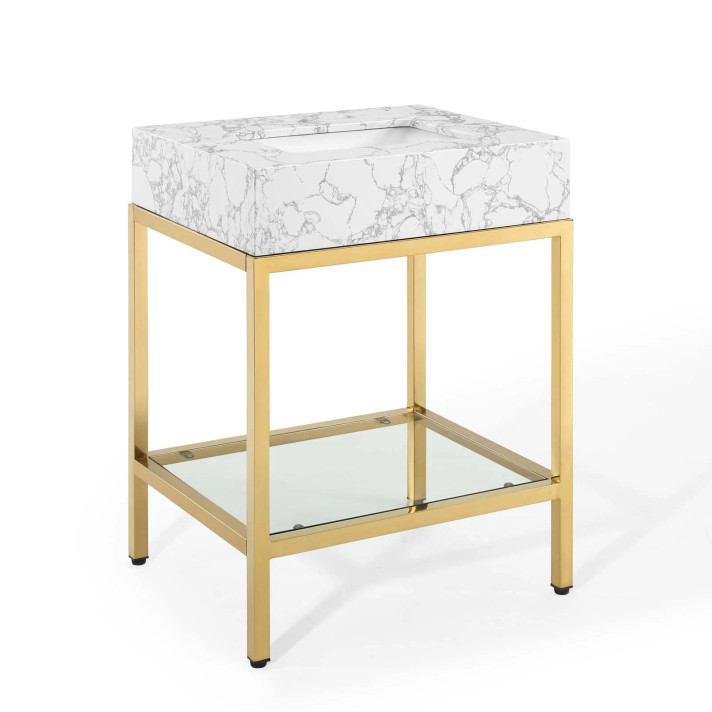 Kingston 26" Gold Stainless Steel Bathroom Vanity