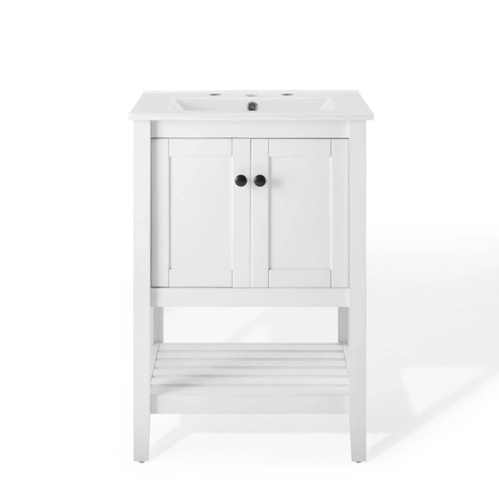 Esteem 24" Bathroom Vanity, White and White