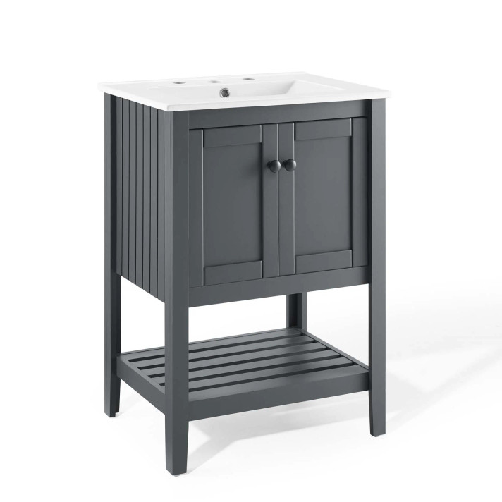 Esteem 24" Bathroom Vanity, Gray and White