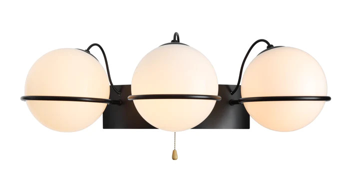 Bordeaux Triple Vanity Light, Black