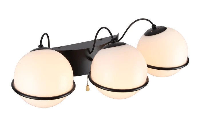 Bordeaux Triple Vanity Light, Black