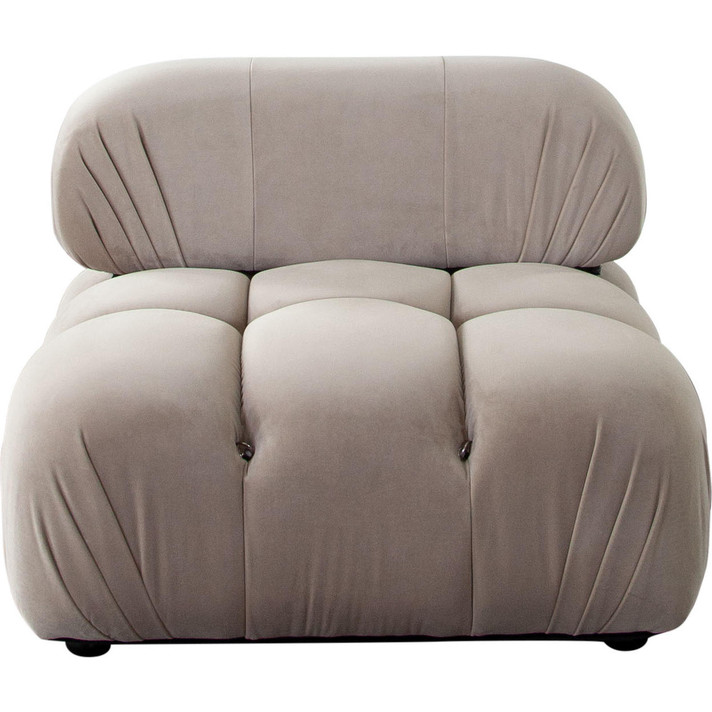 Paloma Armless Chair, Tufted Mink Tan Fabric