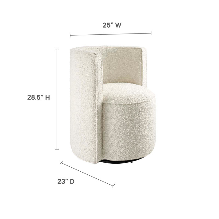 Deluca Boucle Fabric Swivel Chair