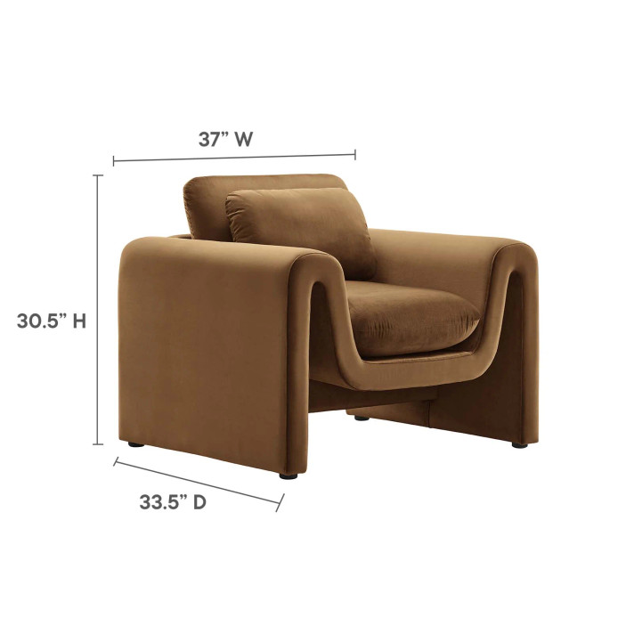 Cyma Performance Velvet Armchair