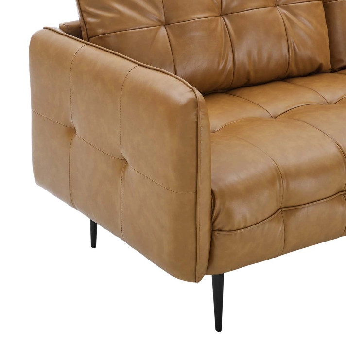 Camden Tufted Vegan Leather Sofa