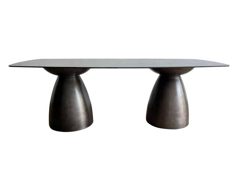 Calico Rectangular Black Wave Dining Table