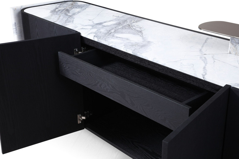 Menja Black Oak and Faux Marble Buffet