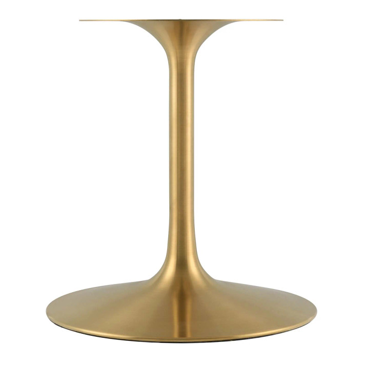Pedestal Design 78” Oval Wood Grain Top Dining Table, Gold Base