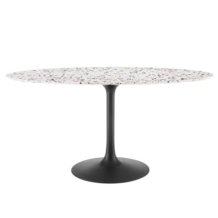 Pedestal Design 60" Oval Terrazzo Dining Table