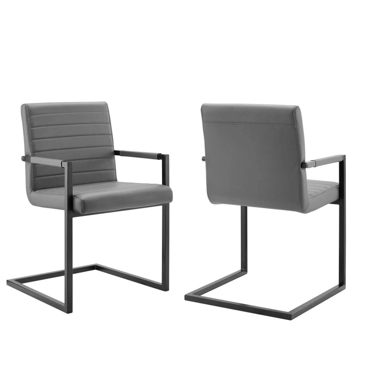 Sensi Vegan Leather Dining Chairs, Set of 2