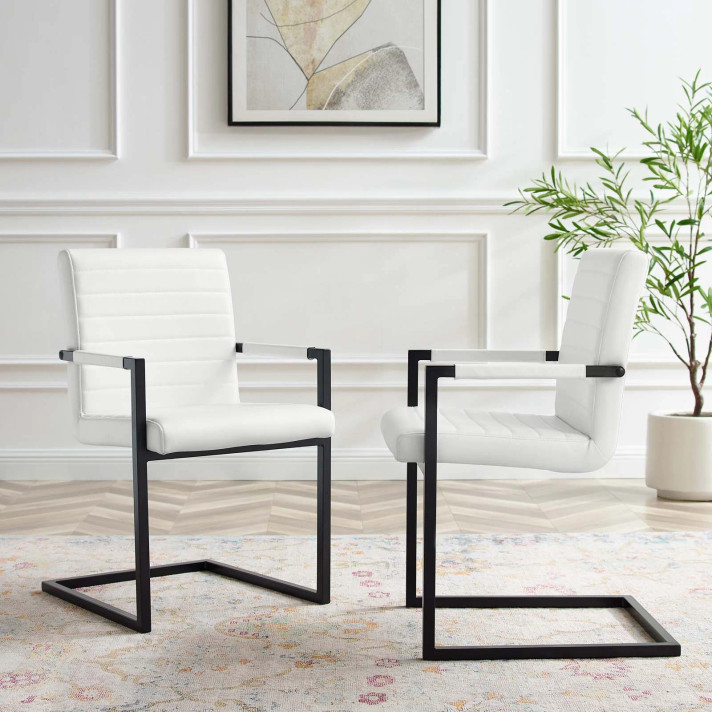 Sensi Vegan Leather Dining Chairs, Set of 2