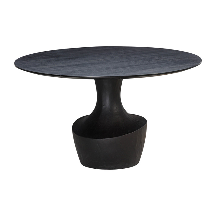 Godiva Black Acacia and Faux Plaster  Dining Table