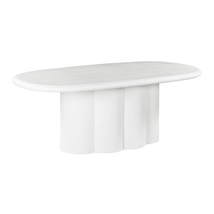 Elka Faux Plaster Oval  Dining Table