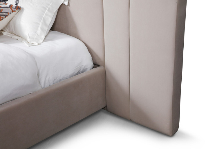 Prevail Grey Velvet Bed