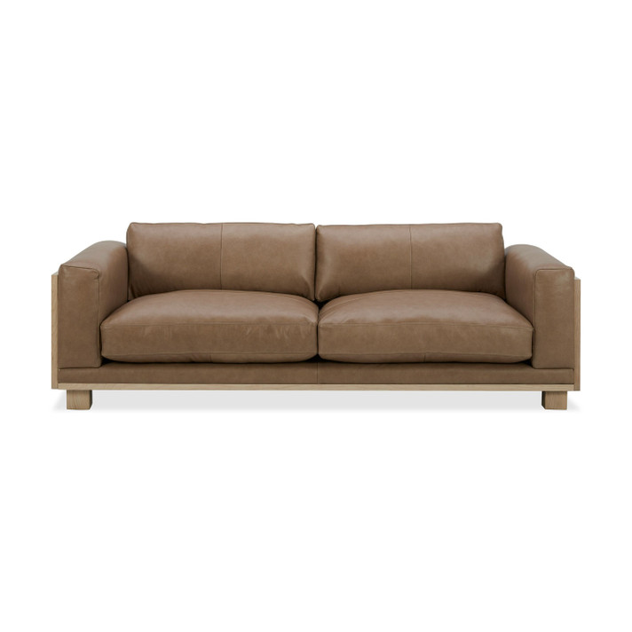 Danville Leather and Wicker Sofa