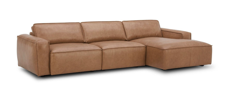 Cambridge RAF Cognac Leather Sectional Sofa