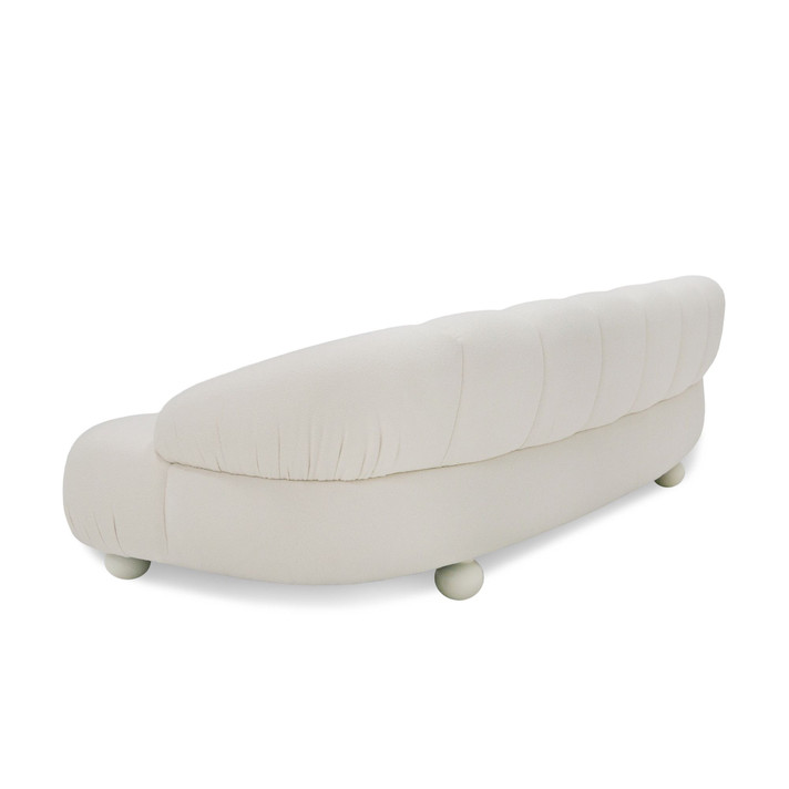 Durillo White Fabric 4-Seater Sofa