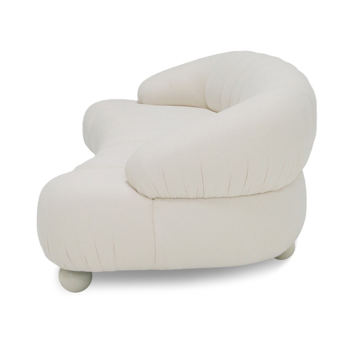 Durillo White Fabric 4-Seater Sofa