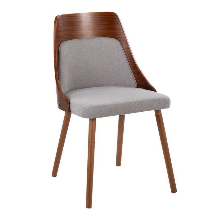 Envelop Dining Chair Fabric and Walnut, Set of 2