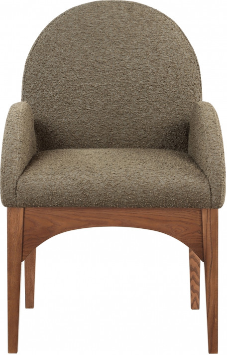 Wembley Dining Arm Chair, Walnut and Boucle Fabric